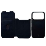 Funda magnética de cuero para iPhone desplegada