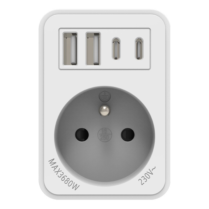 Enchufe USB iServices blanca