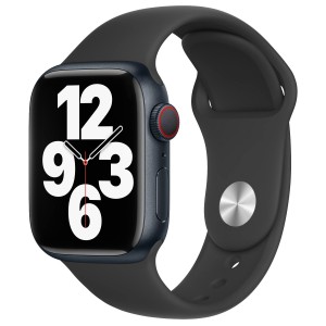 Correa de Silicona Apple Watch negra com Apple Watch