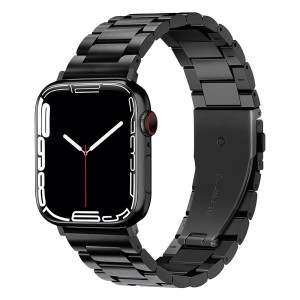 Correa Metálica Apple Watch Negra con Apple Watch